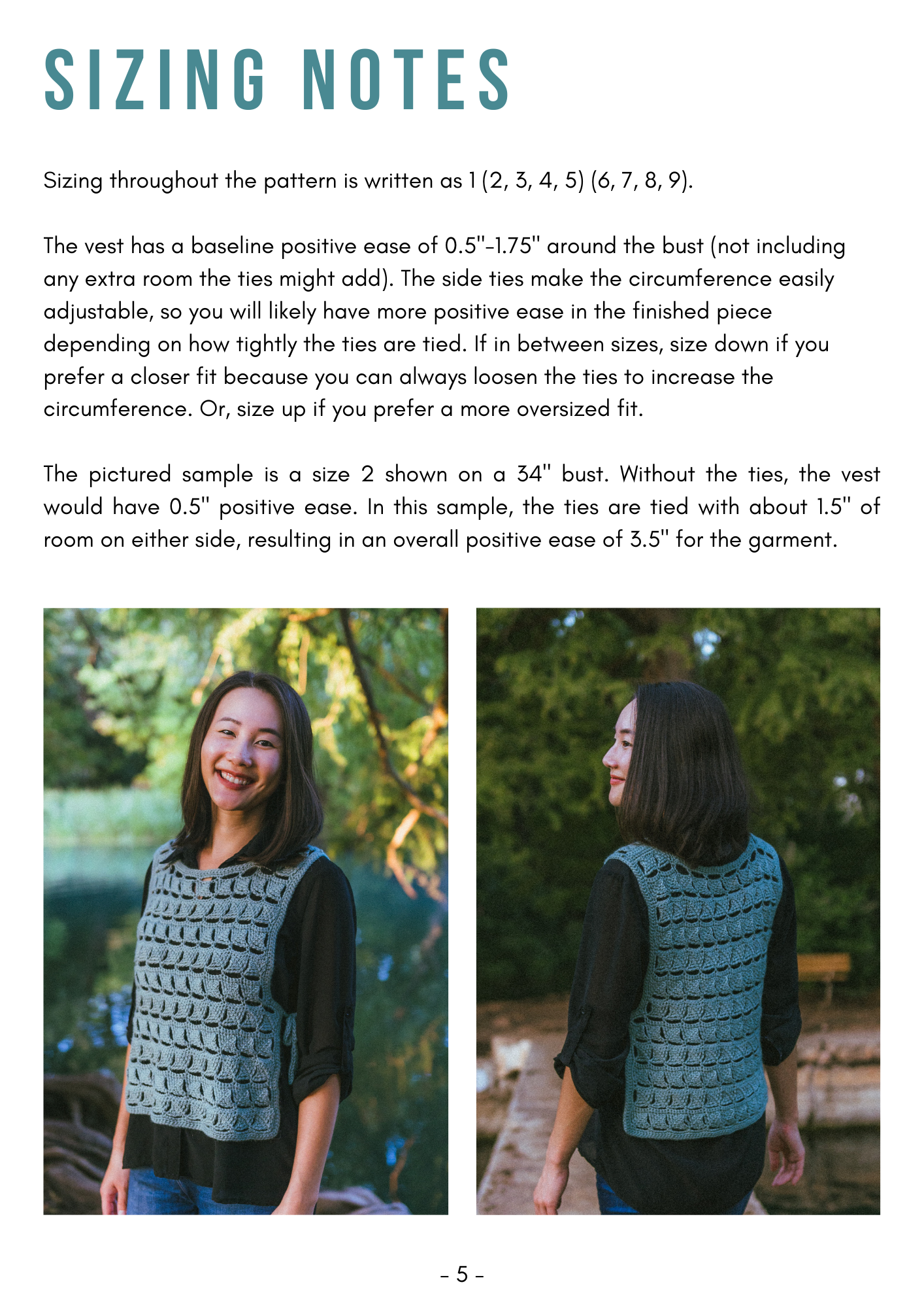 Gathered Waters Vest Pattern