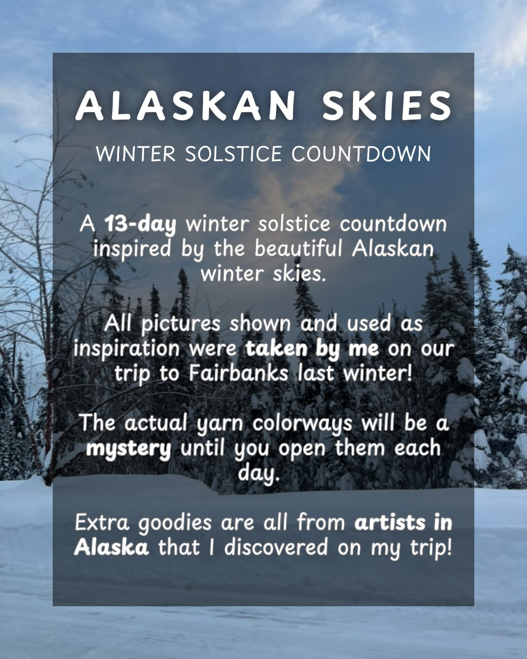 Alaskan Skies Winter Solstice Countdown VARIEGATED BOX | Silk Sock